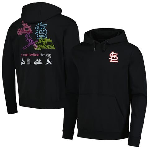 Men's Levelwear Black St. Louis Cardinals Podium Vintage Pullover Hoodie
