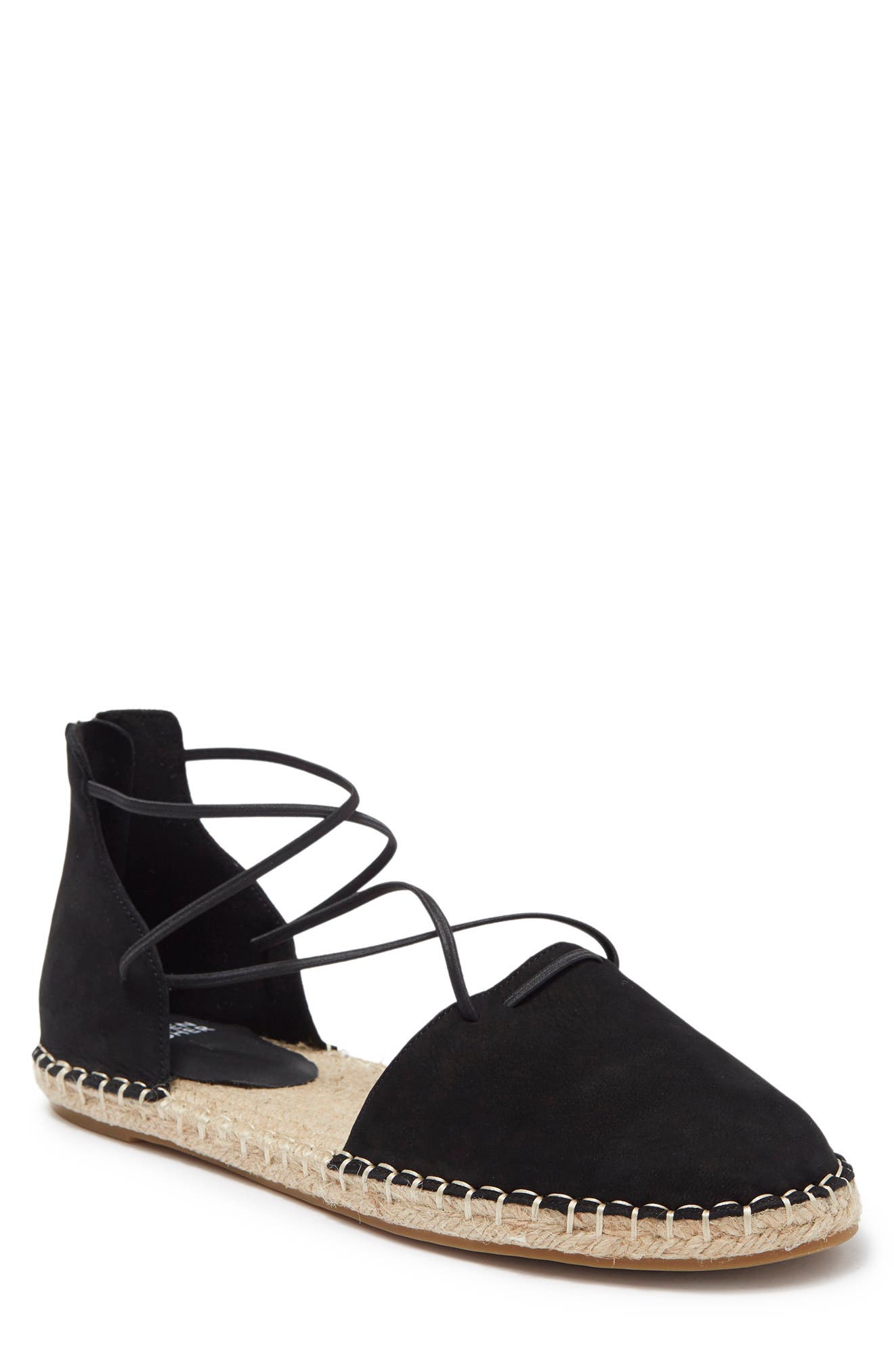 Eileen Fisher Lace-Up Espadrille Sandal, Main, color, Black
