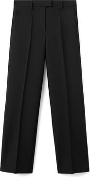 MANGO Pleated Straight Leg Pants