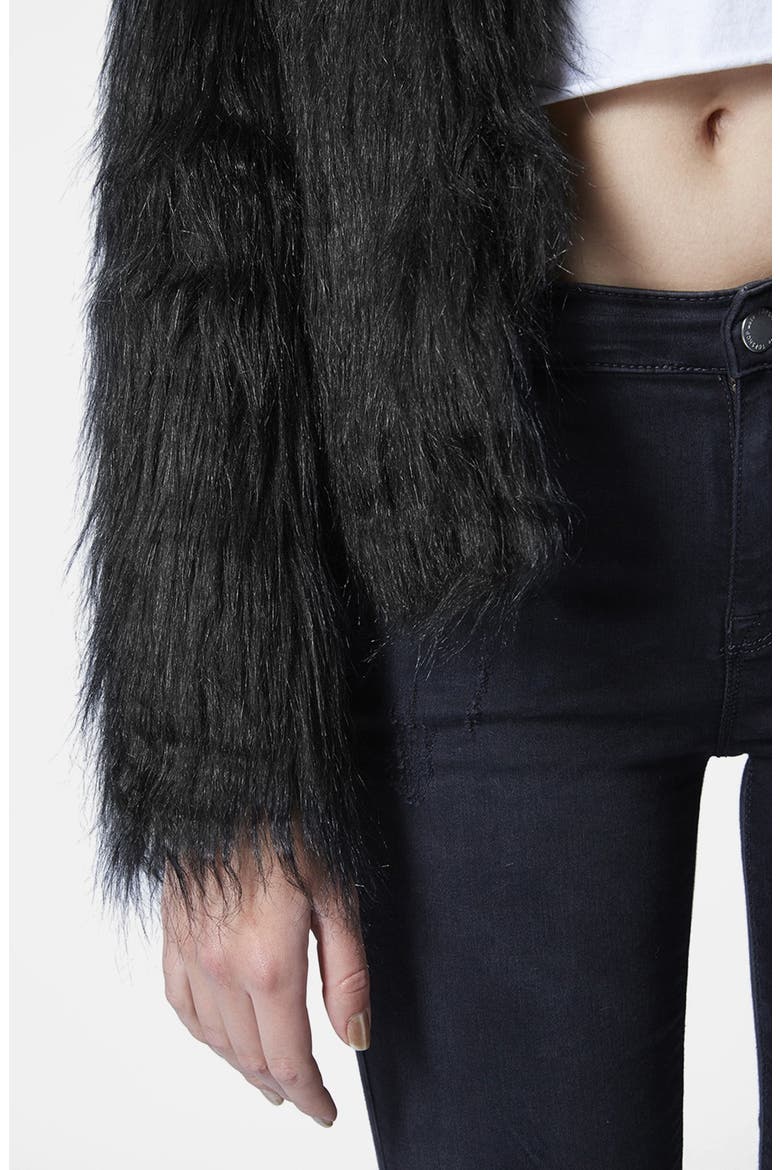 'Gorilla' Faux Fur Jacket, Alternate, color, BLACK