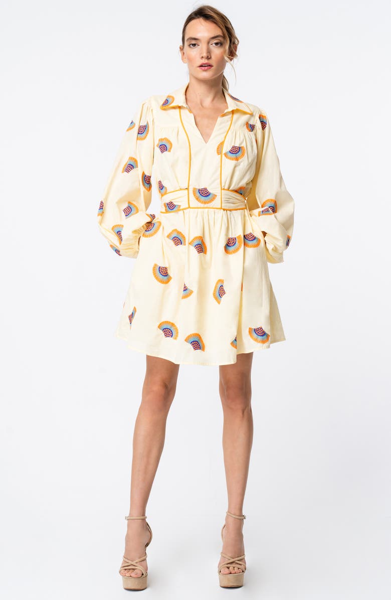 CIEBON Halliday Long Sleeve Minidress, Alternate, color, Yellow Multi