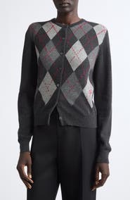 Johnstons of Elgin Clan Argyle Plaid Cashmere Cardigan