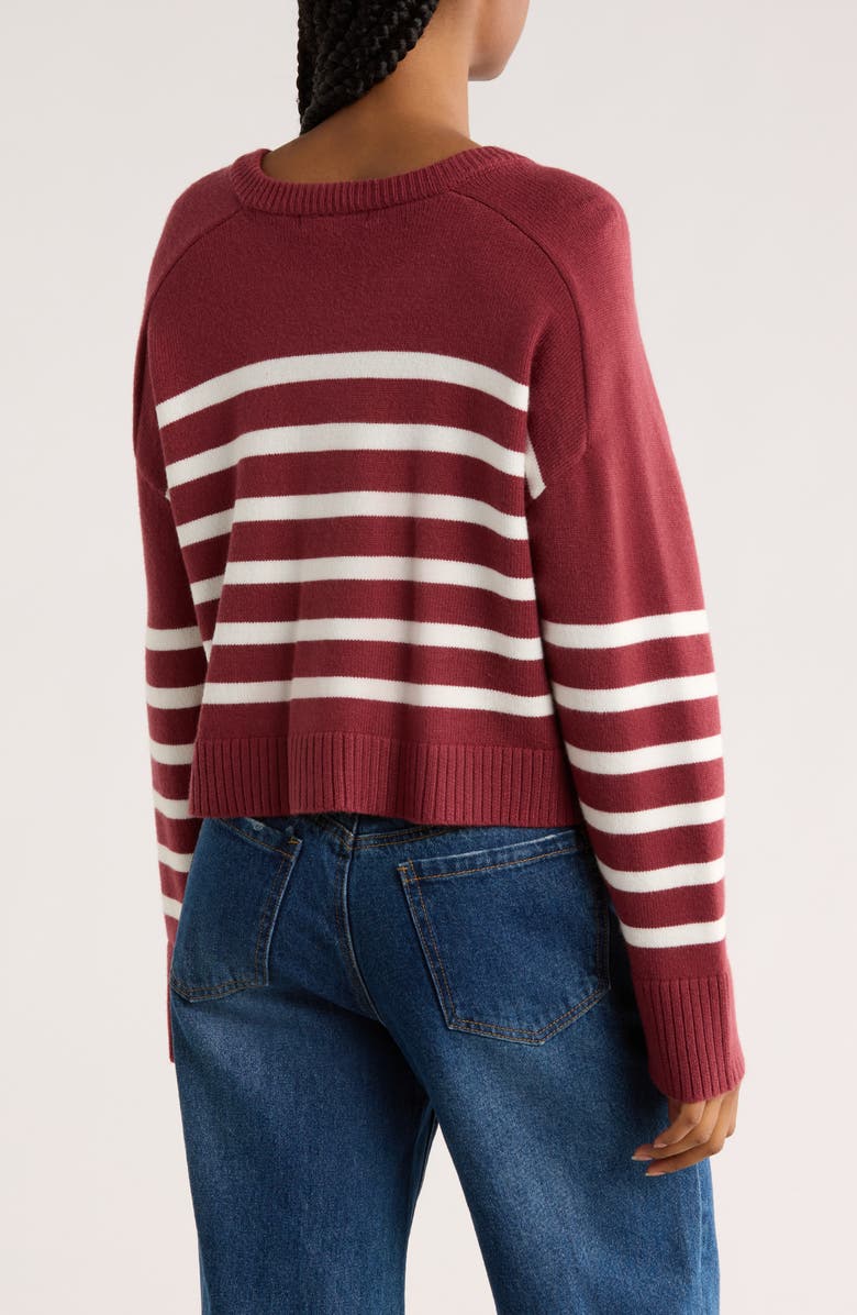 Vigoss Stripe Pocket Cardigan, Alternate, color, Oxblood