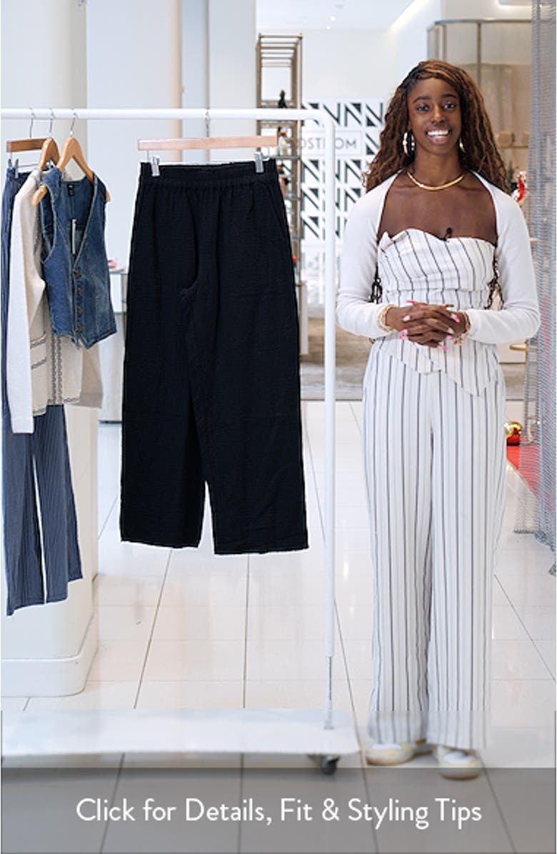 Leon Crinkled Organic Cotton Crop Pants, sales video thumbnail