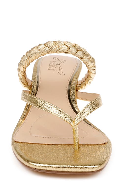Jewel Badgley Mischka Nadya Kitten Heel Flip Flop In Gold