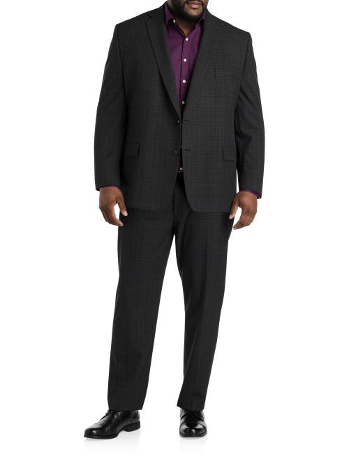 Michael Kors Check Patterned Suit Jacket In Charcoal