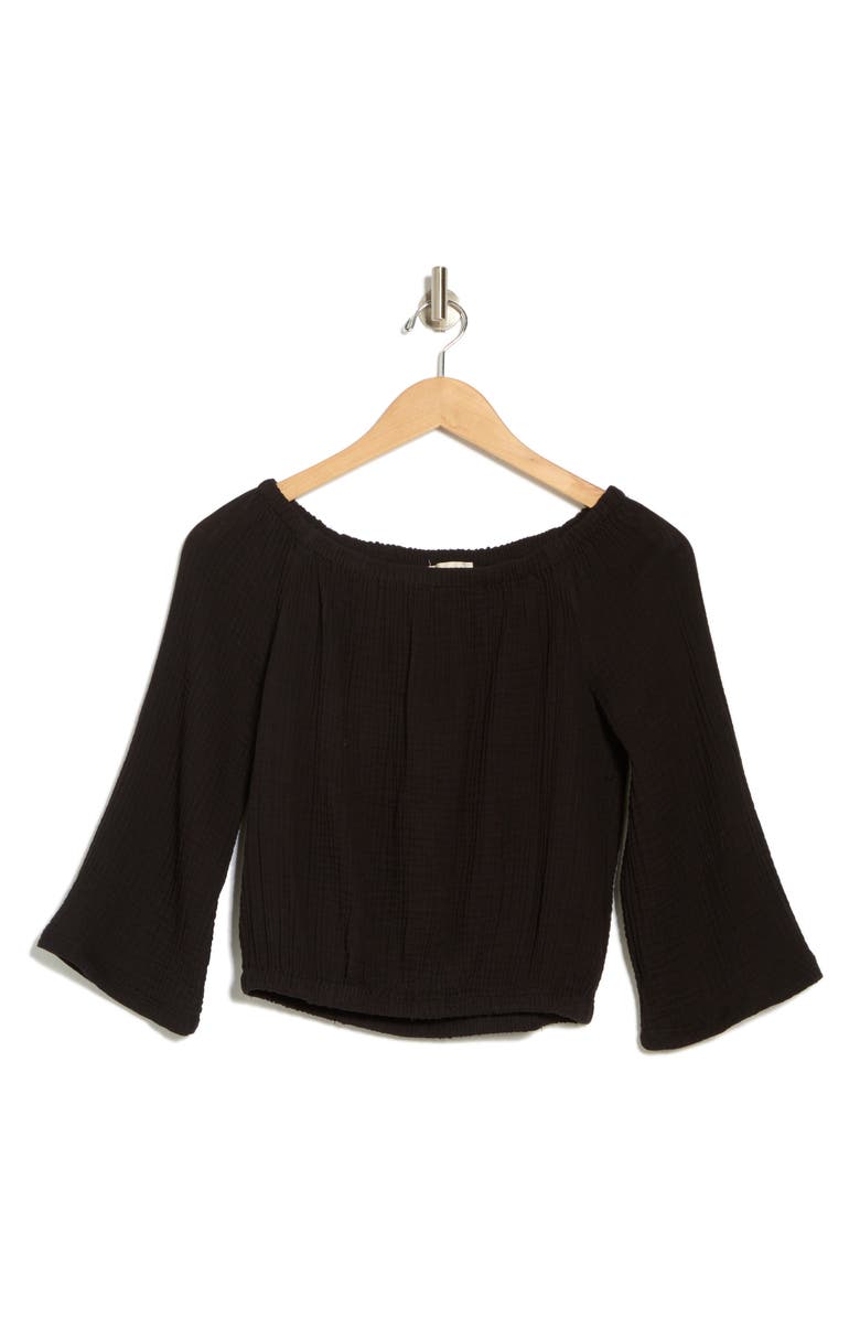 INDUSTRY REPUBLIC CLOTHING Raglan Cotton Gauze Top, Alternate, color,