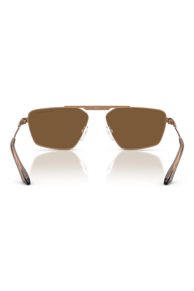 56mm Aviator Sunglasses, Alternate, color, MATTE ROSE GOLD / BROWN
