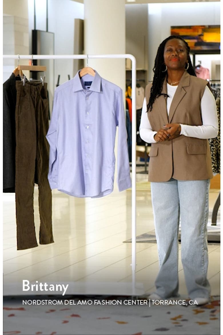 Trim Fit Dobby Micro Check Cotton Dress Shirt video