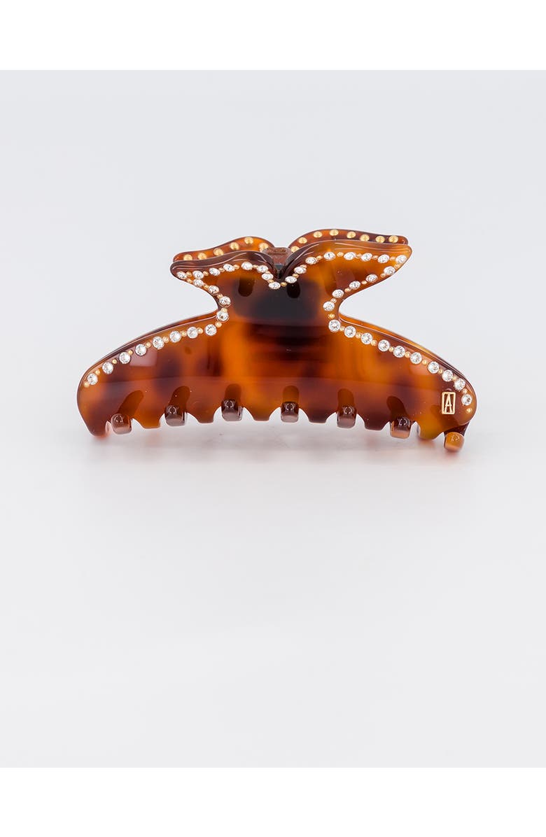 Alexandre de Paris Dore acetate and crystals hair clip, Main, color, Tortoiseshell