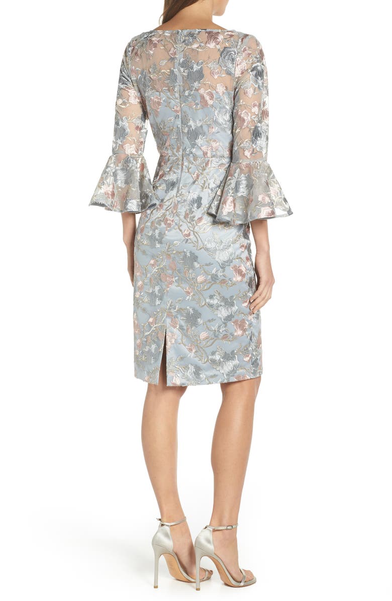 Eliza J Floral Embroidered Sheath Dress, Alternate, color, 