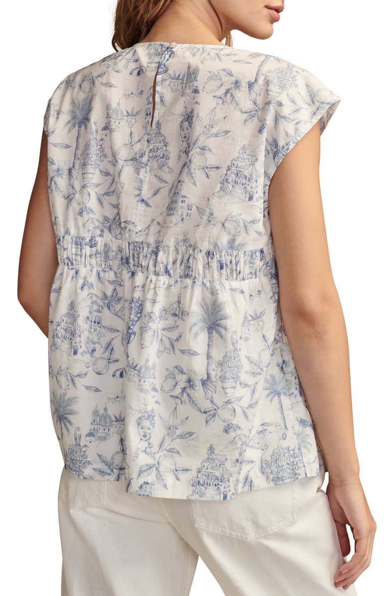 Lucky Brand Print Ruched Top, Alternate, color, 