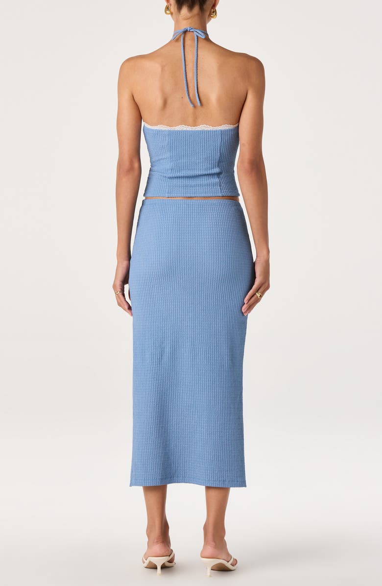 ASTR the Label Milana Lace Detail Rib Halter Top, Alternate, color, Blue