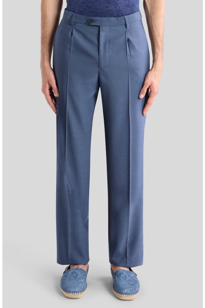 Roma Single Pleat Wool Pants, Main, color, INDACO