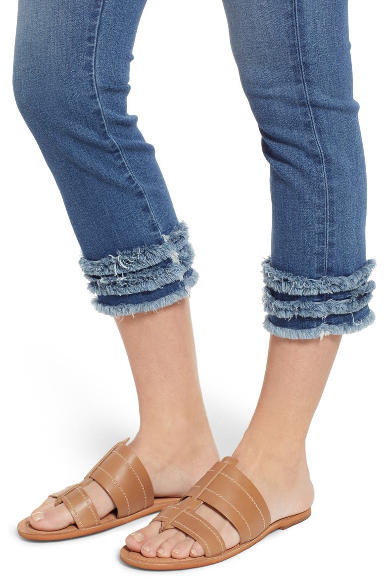 JEN7 Cropped Fringe Hem Jeans, Alternate, color, SUNSET