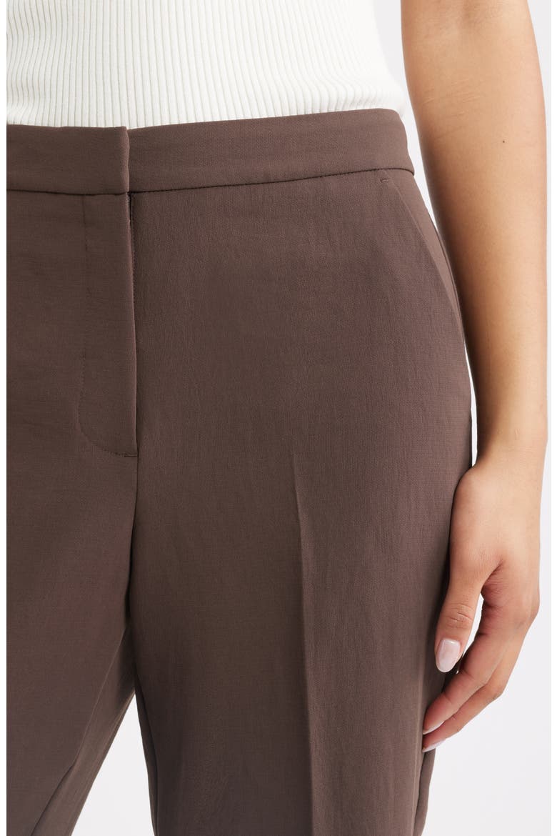 Curator Crepe Flare Leg Trousers, Alternate, color, BROWN SEAL
