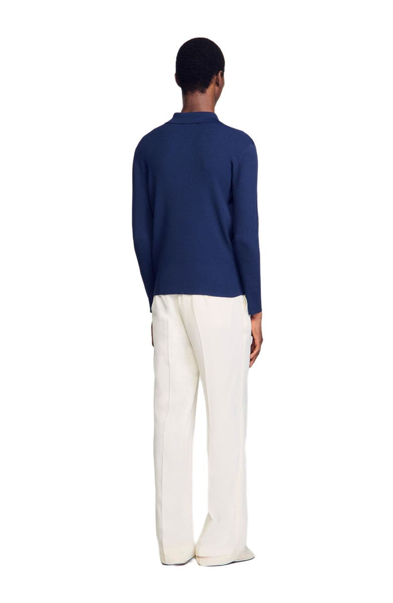 SANDRO Rib knit polo shirt, Alternate, color, 