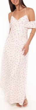 Petal & Pup Mayven Cold-Shoulder Maxi Dress