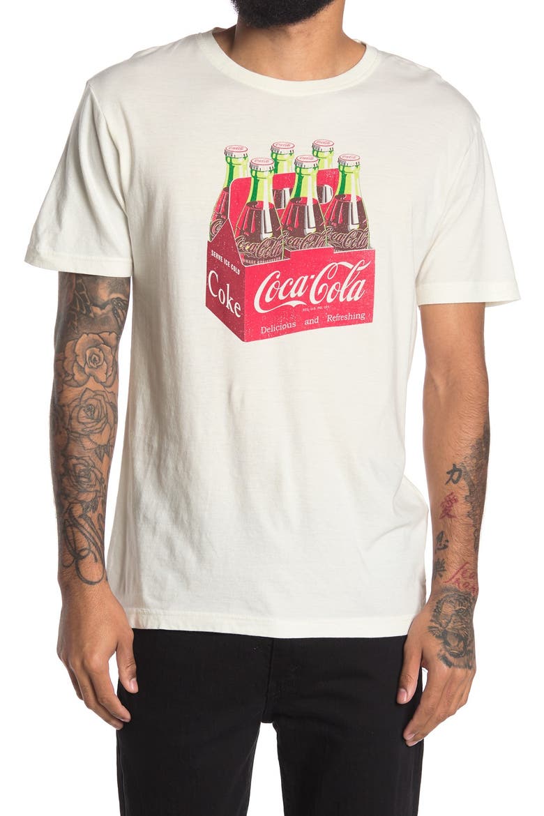 Coca-Cola Graphic Crew Neck T-Shirt, Main, color, DOVE WHITE