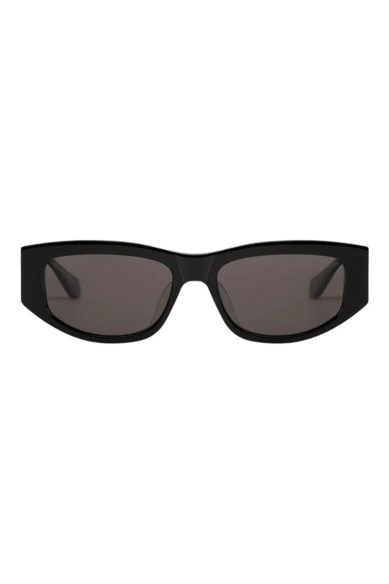Kalia 55mm Low Bridge Wide Width Polarized Oval Sunglasses, Main, color, BLACK LAVA / GRAY LENS