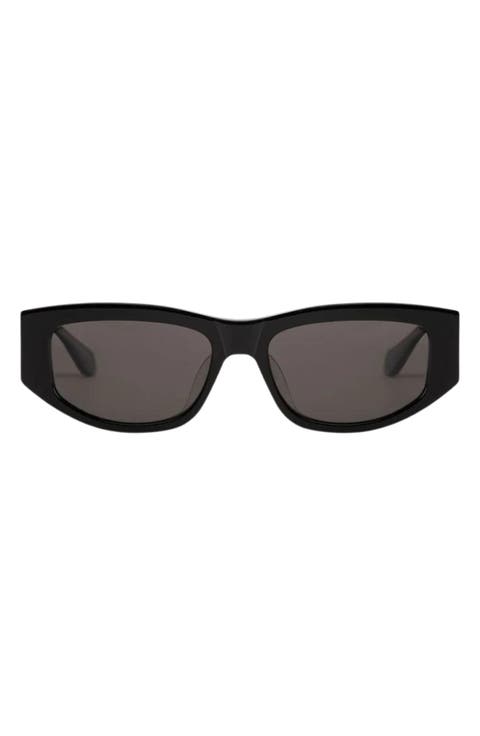 Kalia 55mm Low Bridge Wide Width Polarized Oval Sunglasses