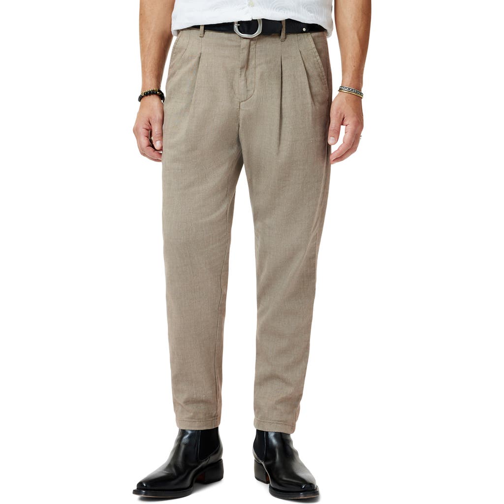 John Varvatos Kian Pleated Carrot Fit Pants In Smoked Pearl Grey