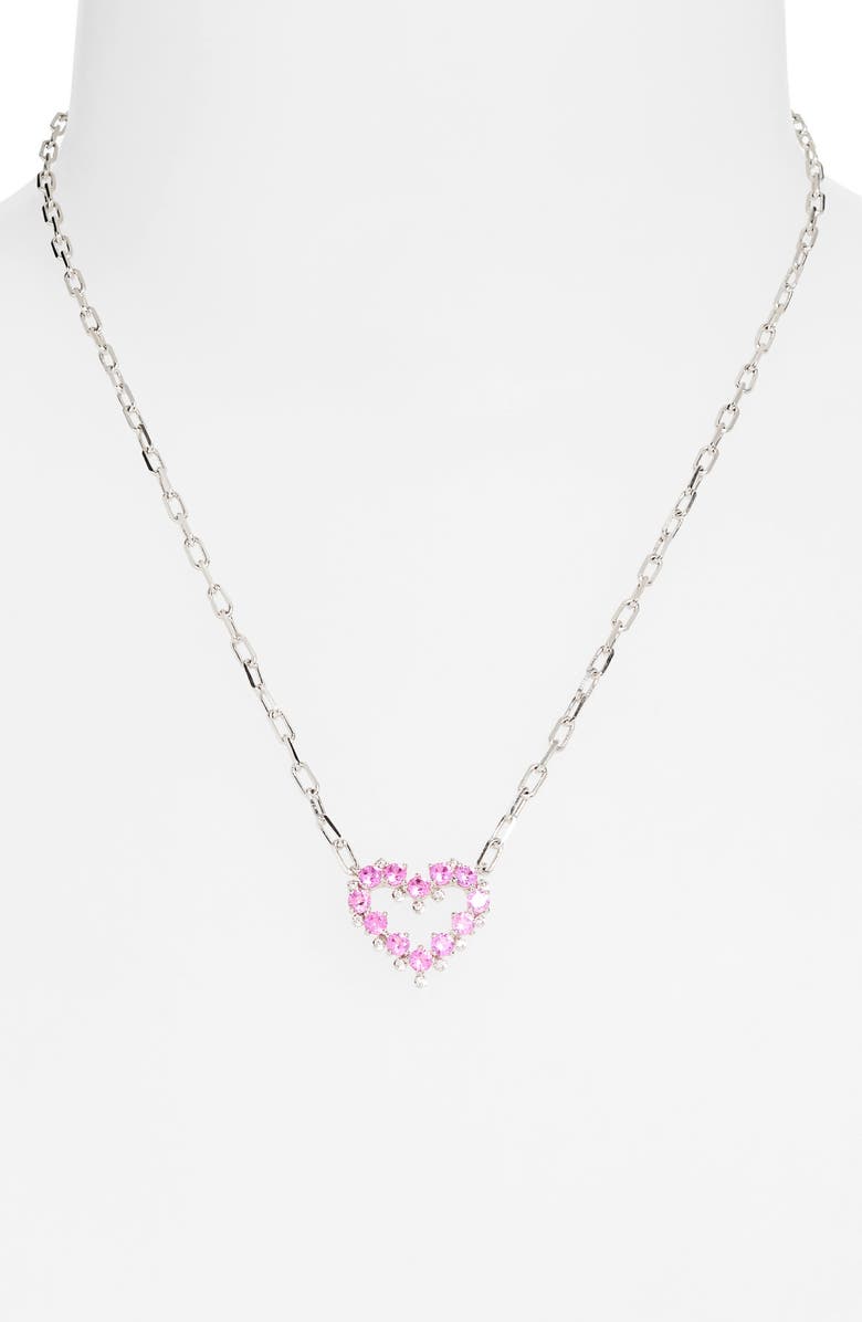 Nadri Valentine's Day Capsule Stud Earrings & Necklace Set, Alternate, color, Rhodium