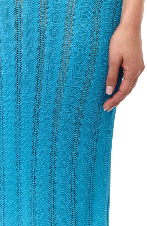 Naked Wardrobe Open Back Sheer Maxi Dress In Blue