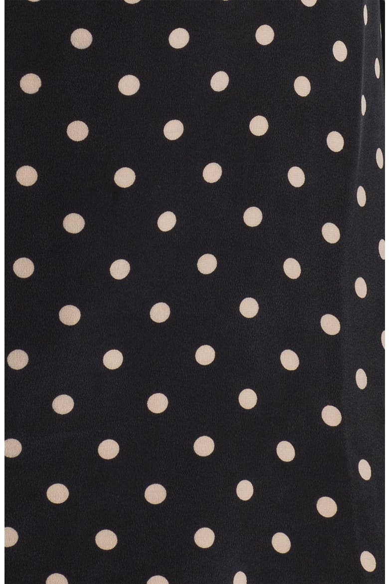 'Adele' Polka Dot Silk Blouse, Alternate, color, BLACK/ NUDE