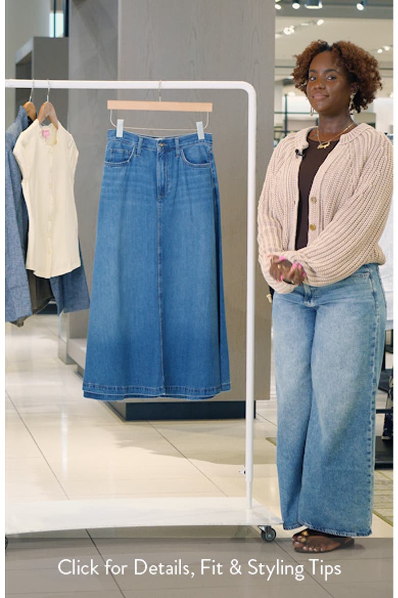 The Winona Denim Cotton Blend Midi Skirt video