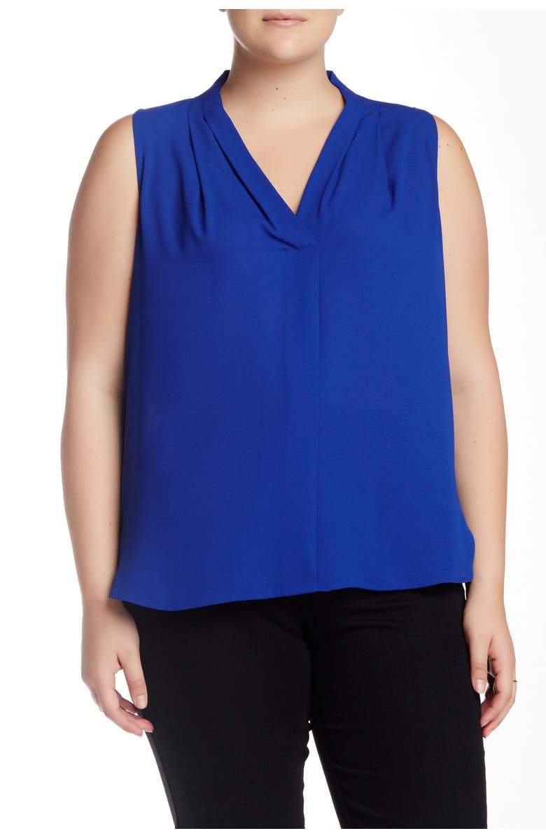 Vince Camuto Pleated V-Neck Blouse, Main, color, 