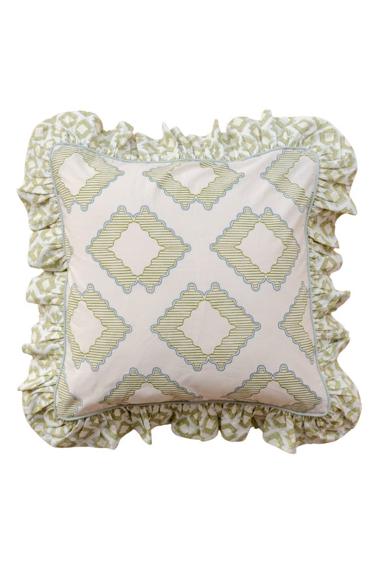 Cotton Diamond Pillowcase, Main, color, Green Diamond