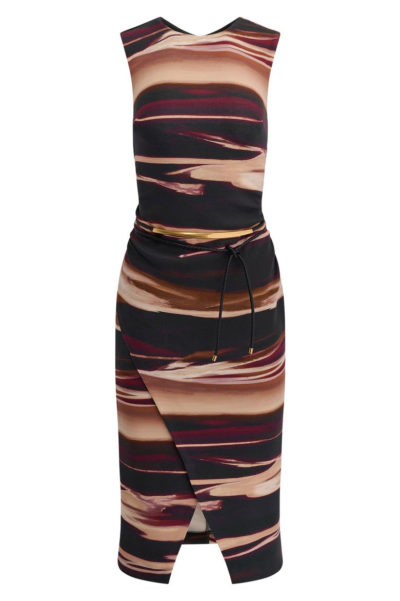 Ombré Stripe Sleeveless Dress, Alternate, color, BLK CHRRY/