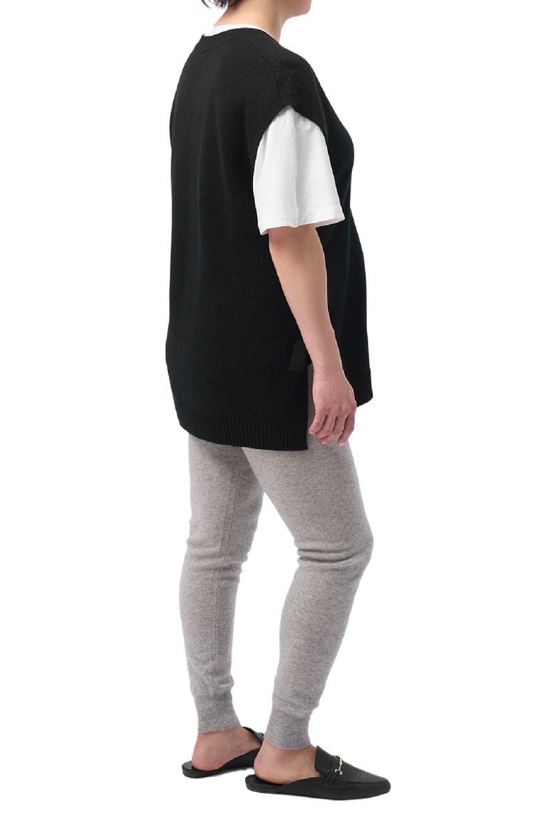 V-neck Cashmere Maternity Top, Alternate, color, black