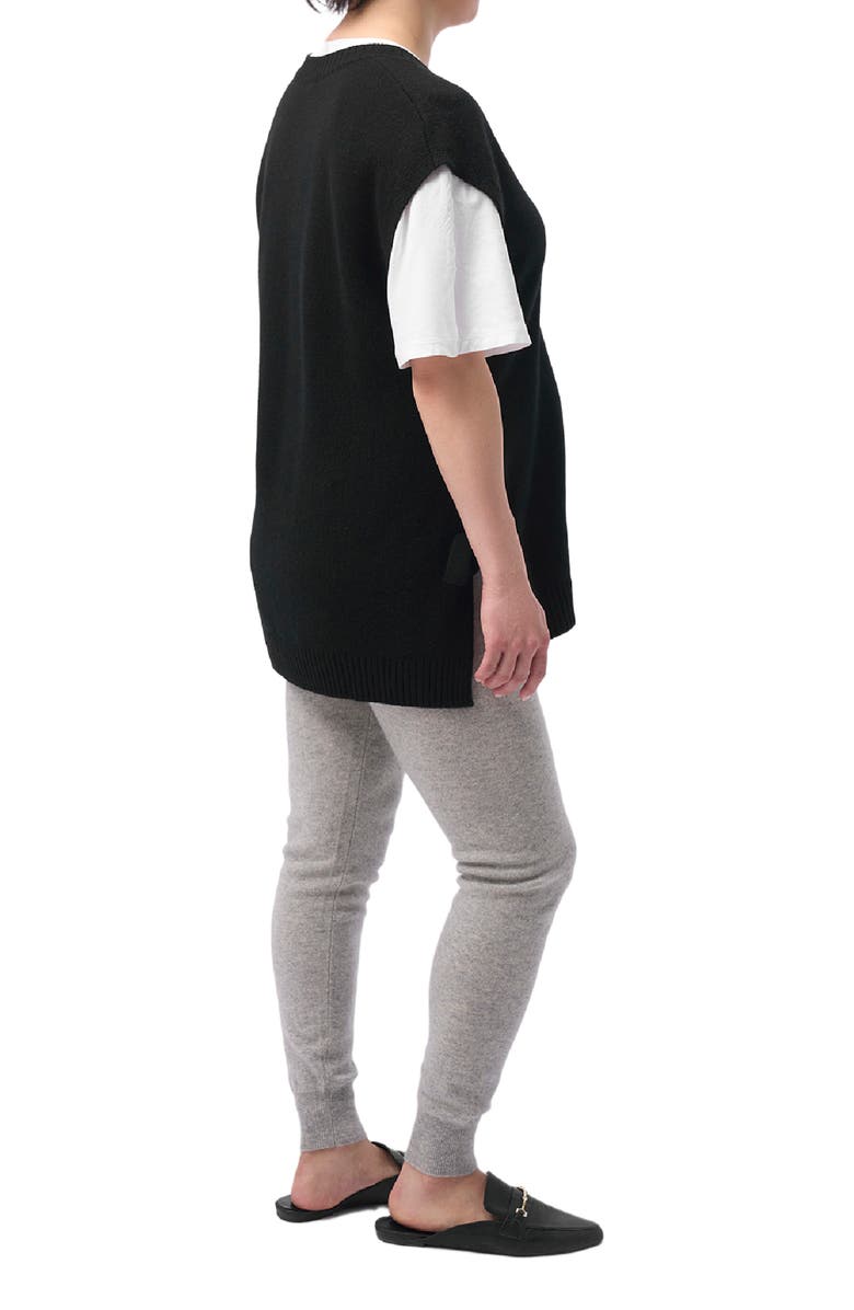 GOBI Mongolian Cashmere Over Bump Maternity Cashmere Knit Pants, Alternate, color, Dawn Blue