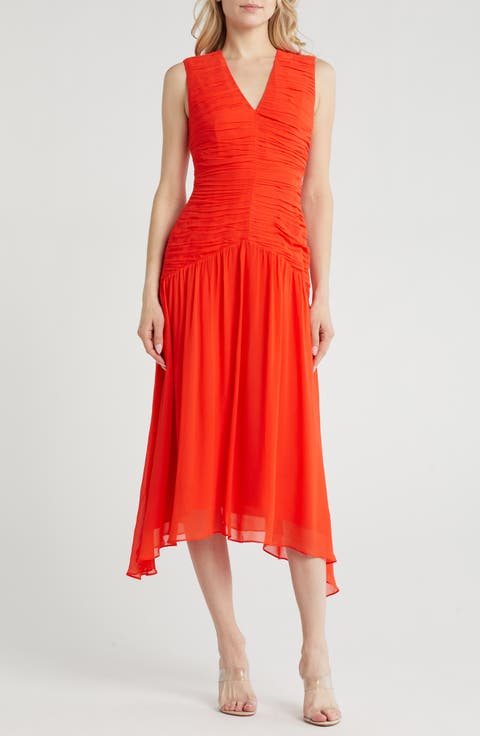 Saffy Ruched Sleeveless Drop Waist Dress