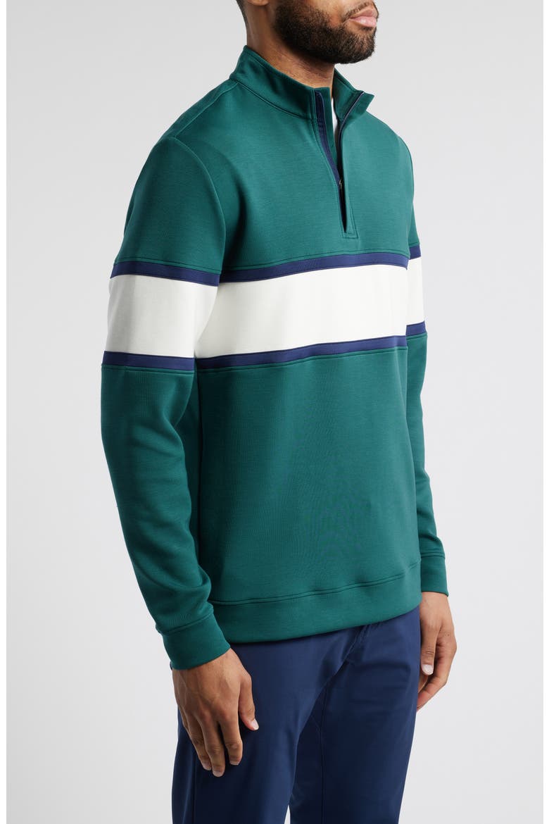 Owen Chest Stripe Golf Quarter Zip, Alternate, color, FOREST