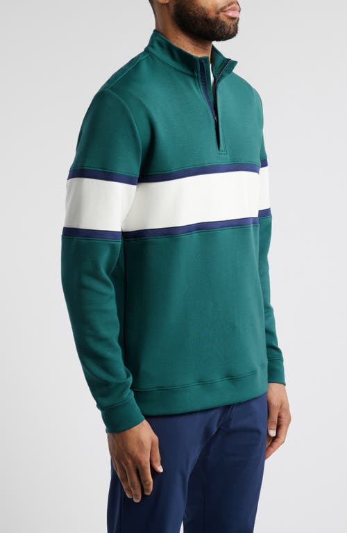 Swannies Owen Chest Stripe Golf Quarter Zip In Forest