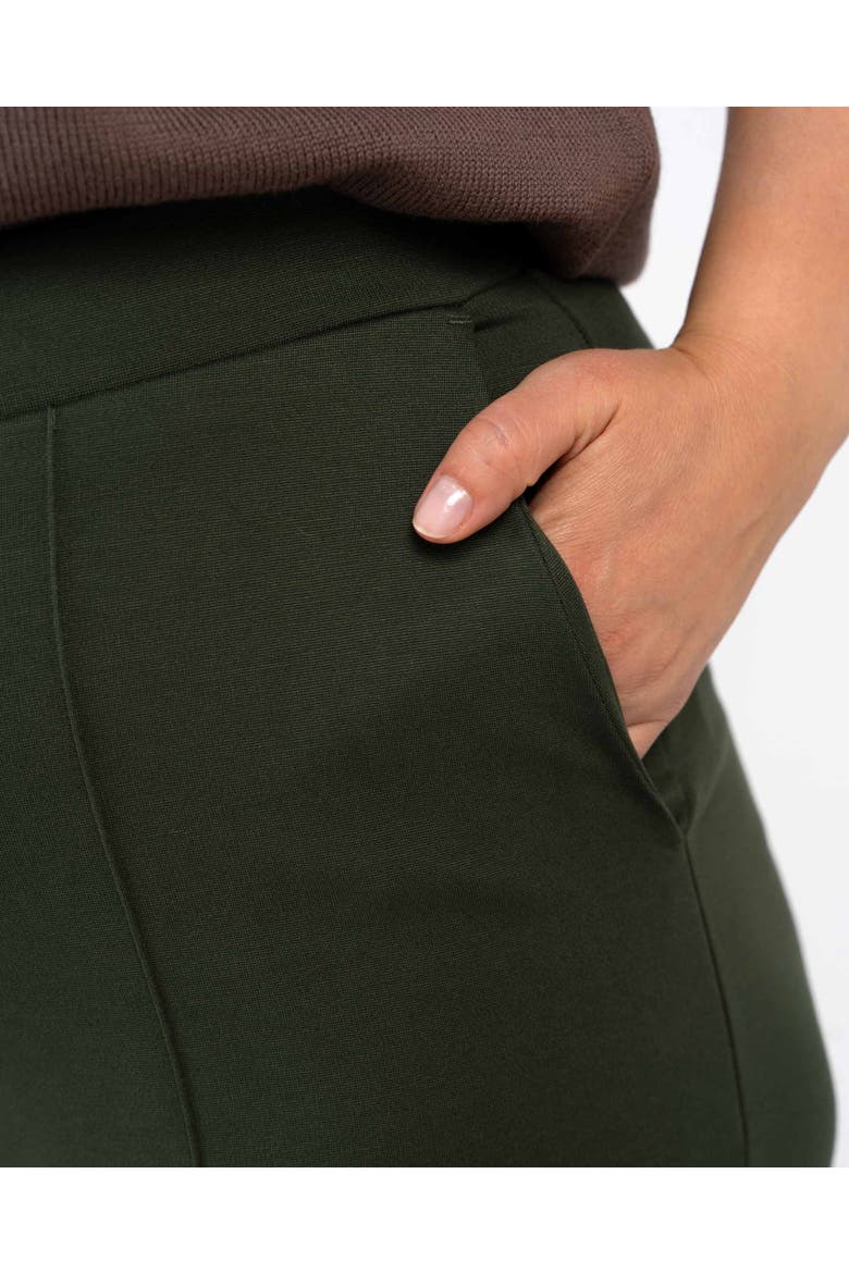 Ponte Wide Leg Pants, Alternate, color, Dark Olive
