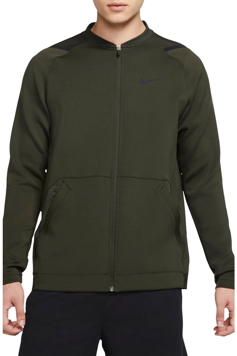 Pro Dri-FIT Zip Fleece Jacket, Main, color, SEQUOIA/ SEQUOIA