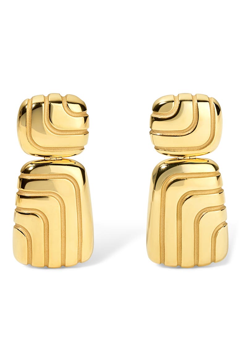 Labyrinth Earrings, Alternate, color, YELLOW GOLD