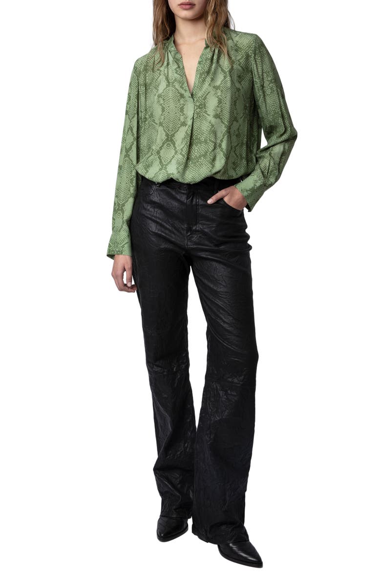 Tink Python Print Popover Shirt, Alternate, color, KAKI