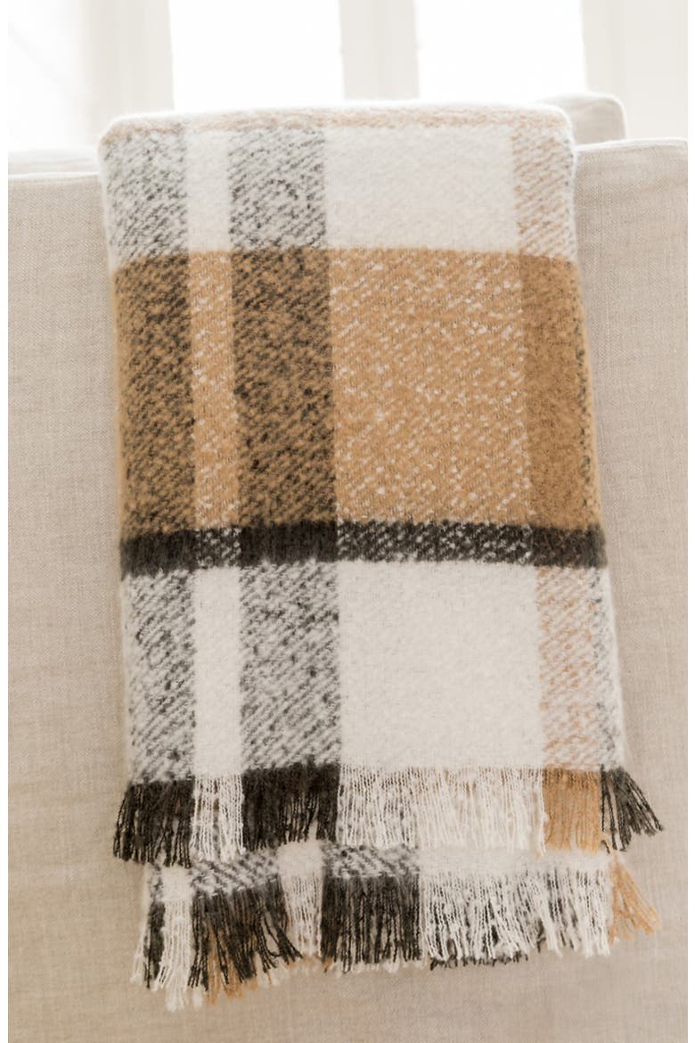 Lawson Plaid Throw Blanket, Alternate, color, TAN TANNIN LAWSON PLAID