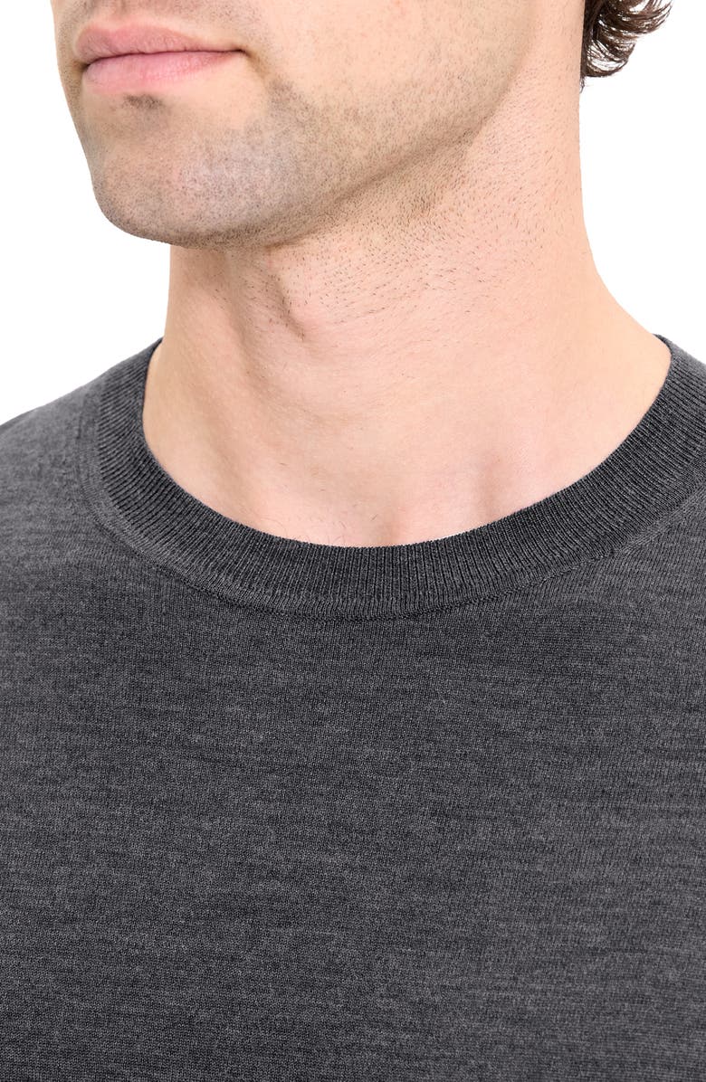 Theory Regal Wool Crewneck Sweater, Alternate, color, Dark Grey Melange