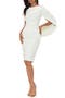 Cape Sleeve Crepe Sheath Dress