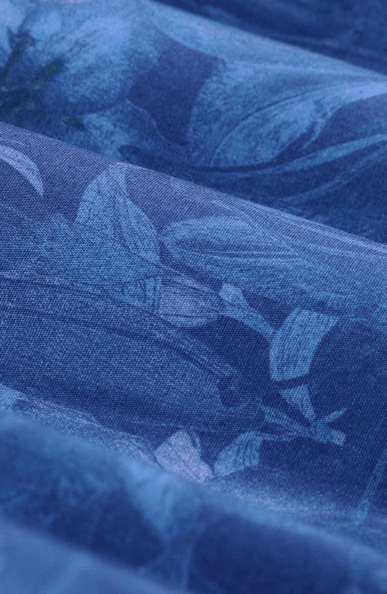 Bugatchi Julian Shaped Fit Floral Stretch Cotton Button-Up Shirt, Alternate, color, Classic Blue