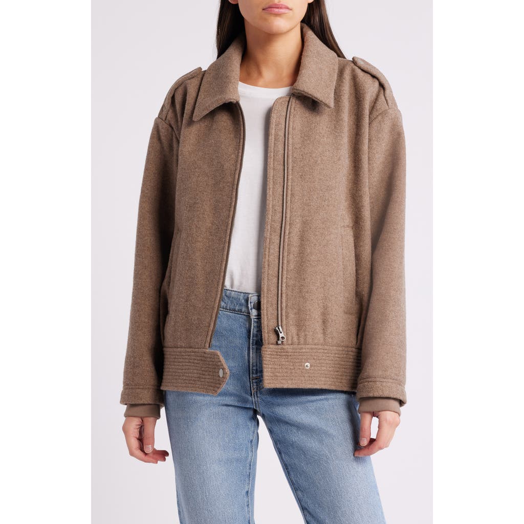 TREASURE & BOND TREASURE & BOND ZIP FRONT BOMBER JACKET