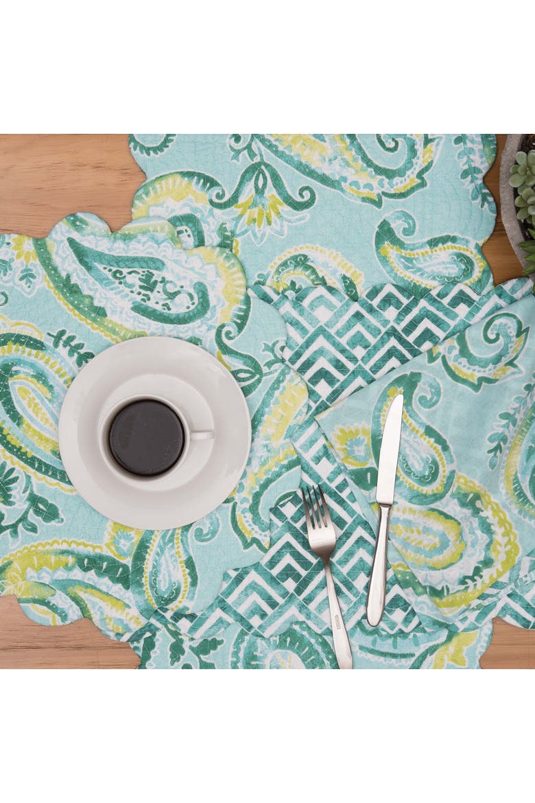 Jade Cotton Reversible Cloth Napkin Set of 6, Alternate, color, Blue