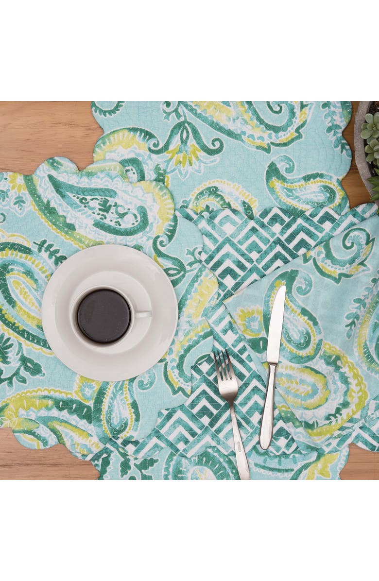 C&F Home Jade Cotton Reversible Cloth Napkin Set of 6, Alternate, color, Blue