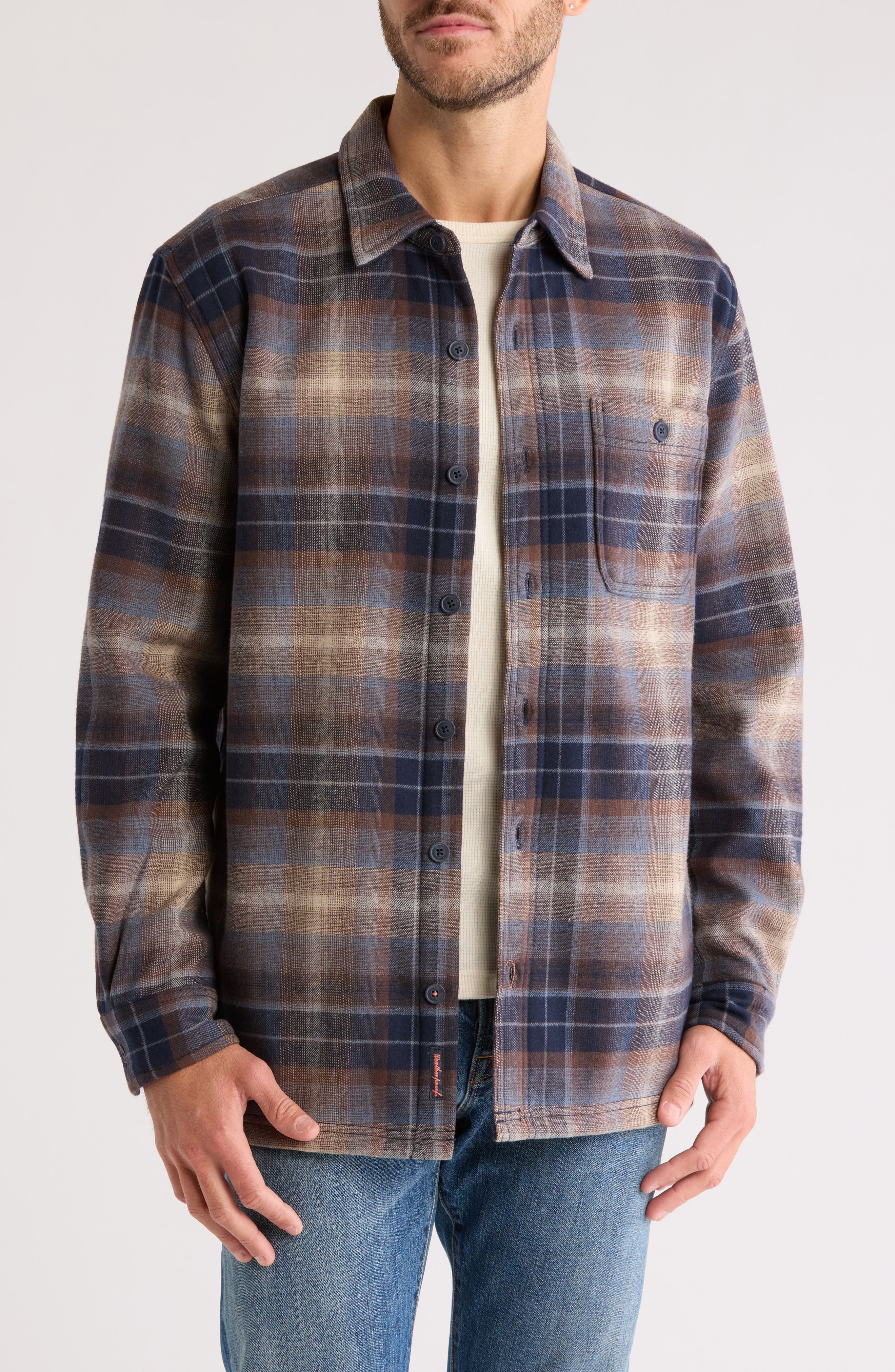 Weatherproof® Plaid Flannel Fleece Bonded Shirt Jacket